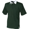 Mens Front Row Co Quartered Rugby 100% Cotton Short Sleeve Polo Neck Shirt