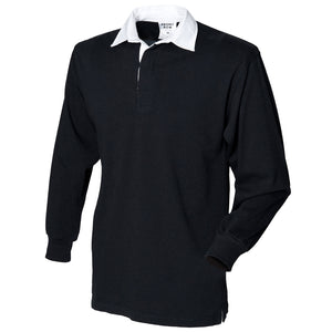 Kids Children Boy Girl Long Sleeve Plain Rugby 100% Cotton Collar Shirt