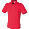 Mens Front Row Co Contrast Pique Polo 100% Cotton Short Sleeve Collar Shirt