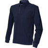 Mens Front Row Super Soft Plain 100% Cotton Long Sleeve Rugby Collar Neck Shirt