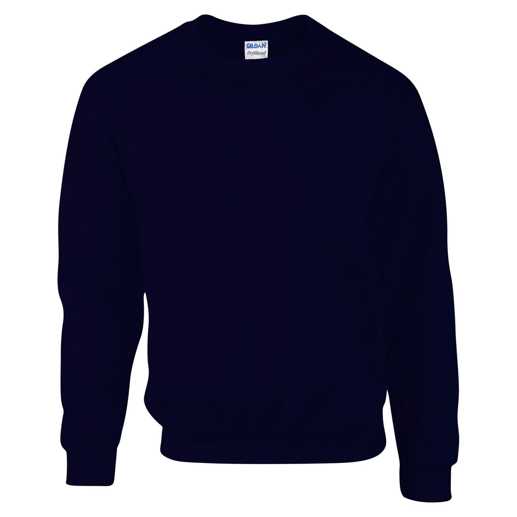 Men Adult Gildan DryBlend Cotton Polyester Plain Colour Crew Neck Sweatshirt Top