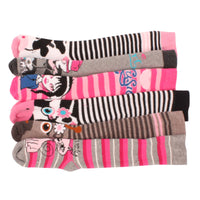 12 x Girls Kids Children Wellington Welly Animal Print Thermal Warm Long Socks