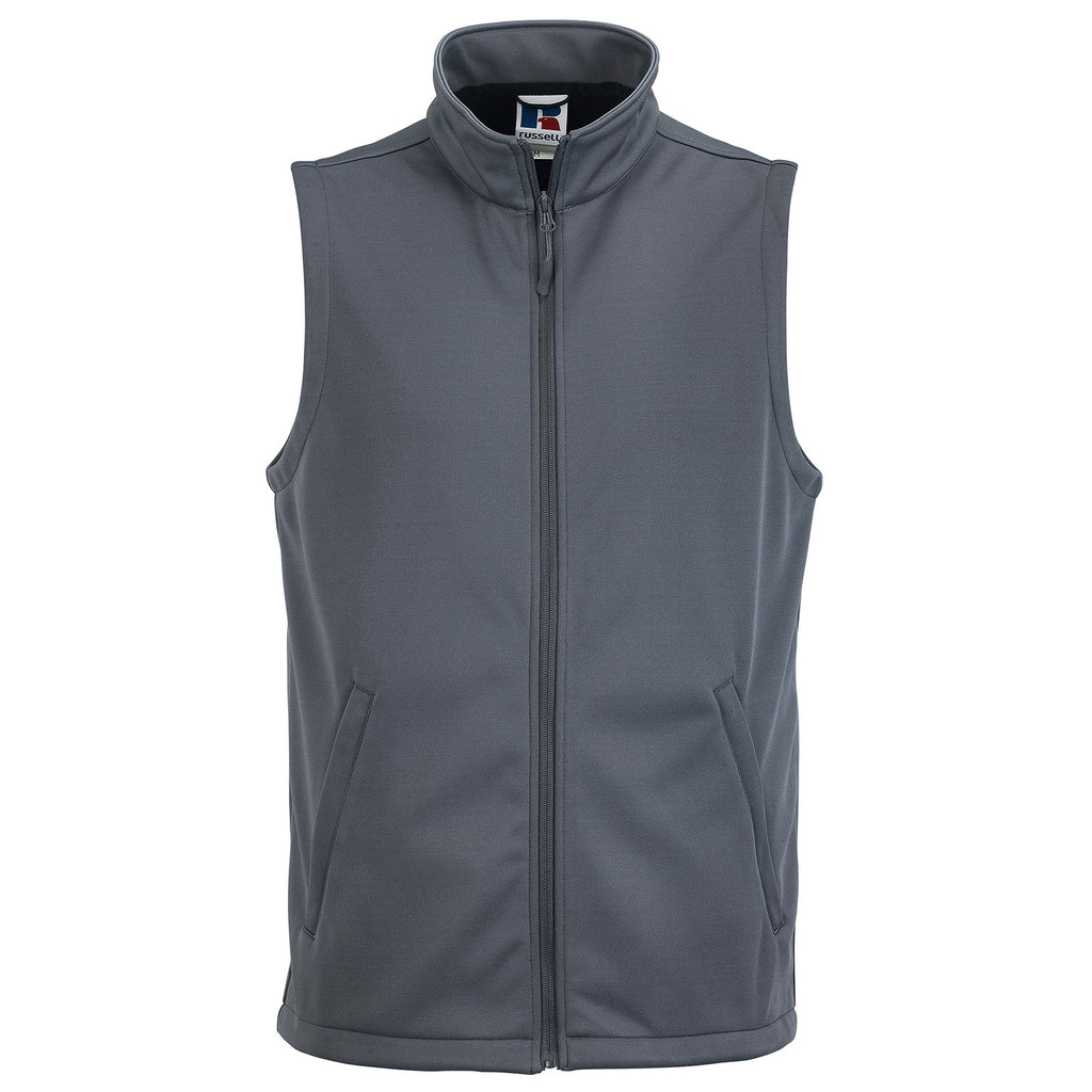 Mens Russell Smart Softshell Sleeveless Fleece Lined Gilet Top
