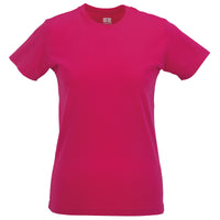 Ladies Women Russell Slim 100% Cotton Colour Short Sleeve T Shirt Top