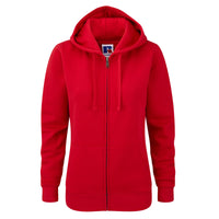 Ladies Women Russell Authentic Zipped Zip Cotton Rich Colour Hooded Hoodie Top