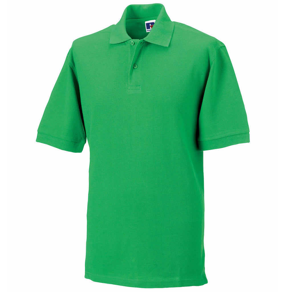 Mens Russell Classic 100% Cotton Colour Pique Polo Neck Collar Shirt Top