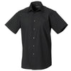 Mens Russell Collction Short Sleeve Polycotton Easycare Tailored Poplin Shirt