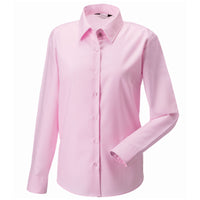 Ladies Women Russell Collection Long Sleeve Cotton Rich Oxford Shirt (S to 6XL)