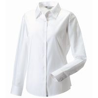Ladies Women Russell Collection Long Sleeve Cotton Rich Oxford Shirt (S to 6XL)