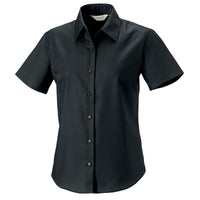 Ladies Women Russell Collection Short Sleeve Cotton Rich Oxford Shirt (S to 6XL)