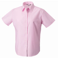 Ladies Women Russell Collection Short Sleeve Cotton Rich Oxford Shirt (S to 6XL)