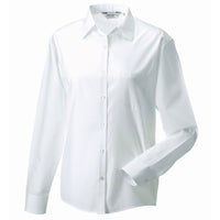 Ladies Women Russell Collection Long Sleeve Polycotton Easycare Poplin Shirt