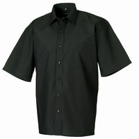 Mens Russell Collection Short Sleeve Polycotton Easycare Poplin Smart Shirt