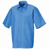 Mens Russell Collection Short Sleeve Polycotton Easycare Poplin Smart Shirt