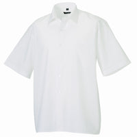 Mens Russell Collection Short Sleeve Polycotton Easycare Poplin Smart Shirt