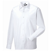 Mens Russell Collection Long Sleeve 100% Cotton Easycare Poplin Smart Shirt