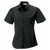 Ladies Women Russell Collection Short Sleeve Pure 100% Cotton Poplin Shirt