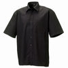 Mens Russell Collection Short Sleeve 100% Cotton Easycare Poplin Smart Shirt