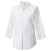 Ladies Women Russell Collection Cotton Rich 3/4 Sleeve Easycare Fitted Shirt