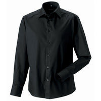 Mens Russell Collection Cotton Rich Long Sleeve Easycare Fitted Shirt
