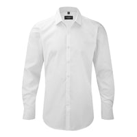 Mens Russell Collection Long Sleeve Ultimate Cotton Rich Stretch Fitted Shirt