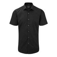 Mens Russell Collection Short Sleeve Ultimate Stretch Cotton Rich Shirt