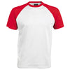 Mens Kariban Short Sleeve 100% Cotton Baseball Contrast Colour T Shirt Top