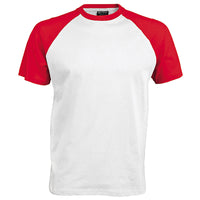 Mens Kariban Short Sleeve 100% Cotton Baseball Contrast Colour T Shirt Top