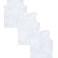 2 x Boy Kid Plain 100% Cotton Sleeveless Tank Top Vest (BRITISH MADE IN BRITAIN)