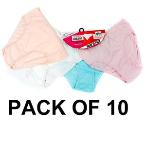 10 x Ladies Women Underwear Bikini Briefs 100% Cotton