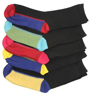 10 pairs of Kids Boys Chain Store Cotton Rich Design Coloured Heel & Toe Socks