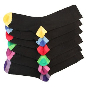 12 x Ladies Women Cotton Rich Chain Store Design Coloured Heel & Toe Socks
