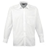 Premier Mens Long Sleeve Plain Colour Poplin Formal Shirt
