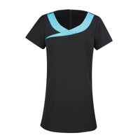 Premier Ivy Beauty and Spa Tunic Contrast Neckline Short Sleeve Top