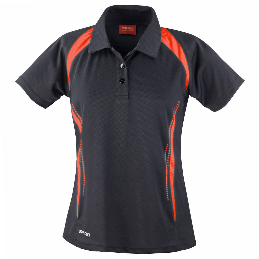 Ladies Women Spiro Team Spirit Performance Light Polo Neck Collar Shirt Top