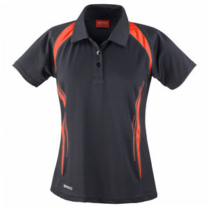Ladies Women Spiro Team Spirit Performance Light Polo Neck Collar Shirt Top