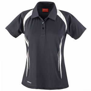 Ladies Women Spiro Team Spirit Performance Light Polo Neck Collar Shirt Top
