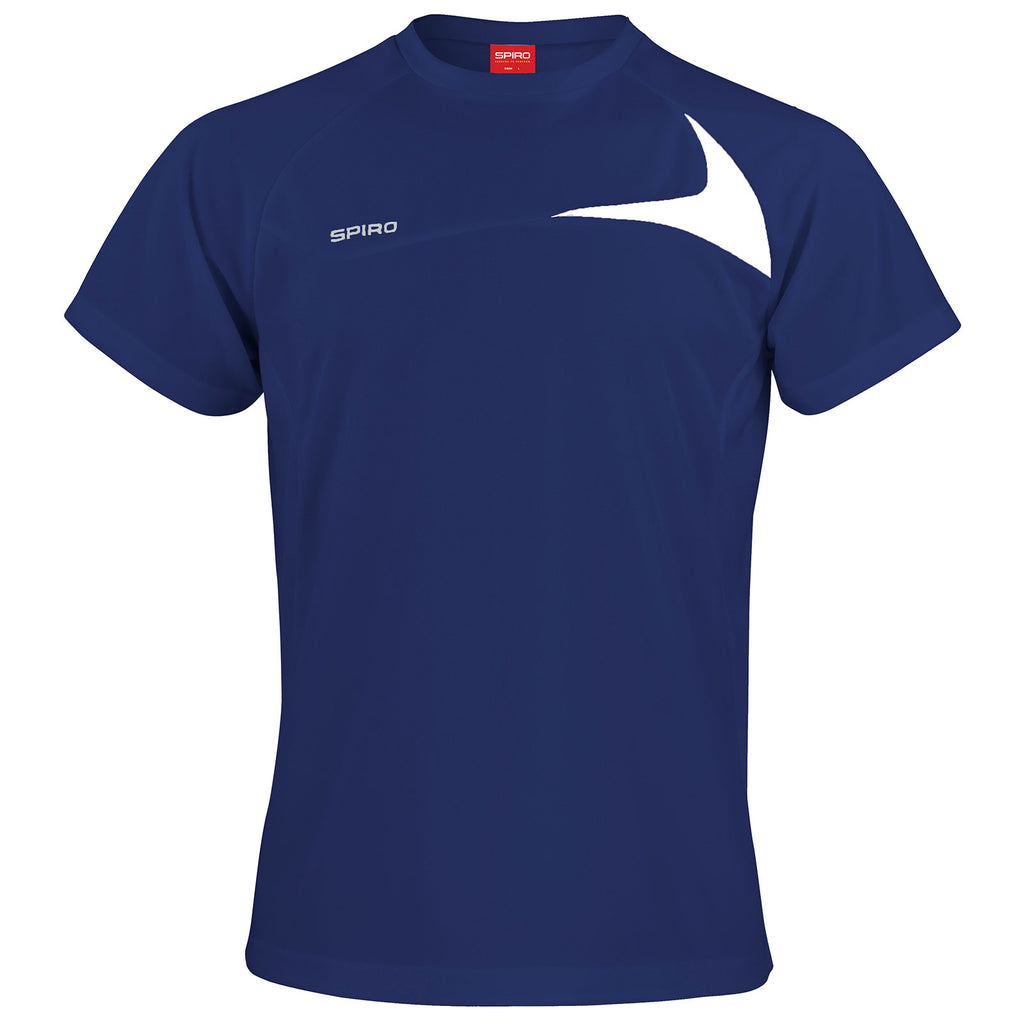 Spiro Men's Dash Training Short Sleeve T-Shirt – Lightweight Polyester, Round Neck, Assorted Colors