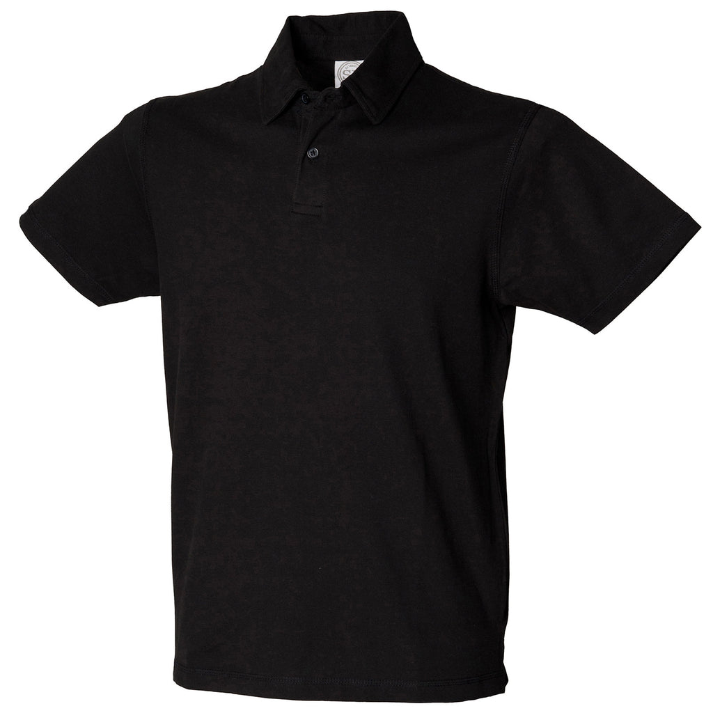 Mens SF Cotton Rich Short Sleeve Stretch Polo Neck Collar Shirt Top