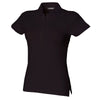 Ladies Women SF Short Sleeve Stretch Cotton Rich Polo Neck Collar Shirt Top