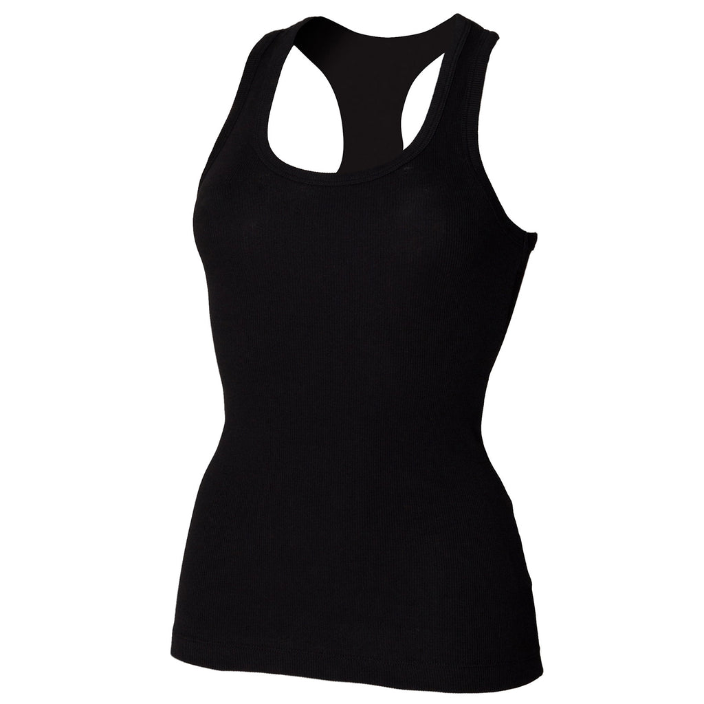 Ladies Women SF Stretch Racer Back Sleeveless Vest Tank Top