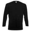 Mens Fruit of the Loom Super Premium Long Sleeve 100% Cotton Plain T Shirt Top