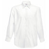 Mens Fruit of the Loom Poplin Cotton Rich Long Sleeve Shirt Top