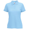 Ladies Women Fruit of the Loom Polyester Cotton Plain Polo Neck Collar Shirt Top