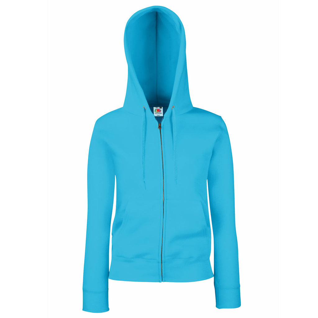 Ladies Women Fruit of Loom Premium Cotton Rich Hoodie Hooded Sweat Jacket Top