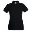 Ladies Women Fruit of the Loom Premium 100% Cotton Polo Neck Collar Shirt Top