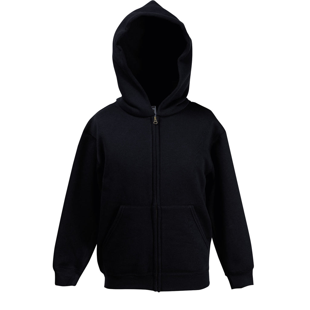 Kid Children Boy Girl Premium Polyester Hoodie Hooded Sweat Jacket Full Zip Top