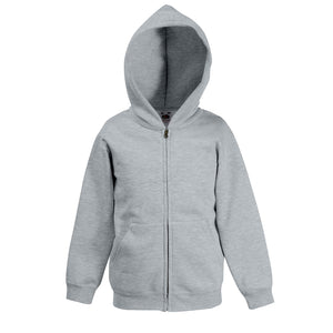 Kid Children Boy Girl Premium Polyester Hoodie Hooded Sweat Jacket Full Zip Top