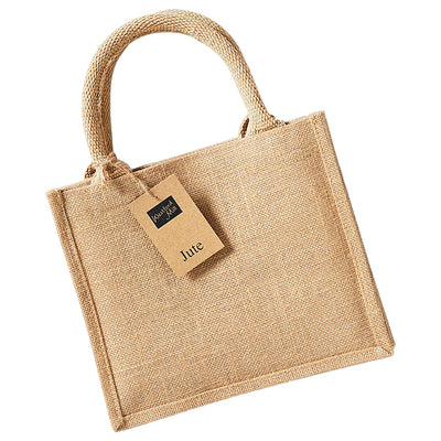 Westford Mill Laminated Jute Cotton Carry Handles Mini Gift Bag