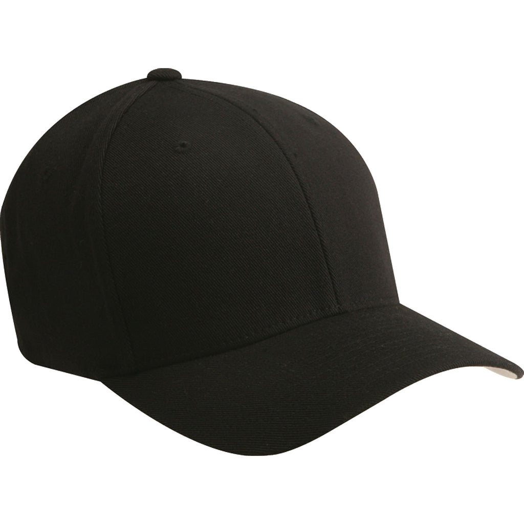 Adult Unisex Flexfit Polyester Cotton Fitted 6 Panel Plain Baseball Cap Hat